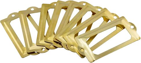 8 Pack Antique Metal Tag Card Label Frame, Vintage Green Bronze Label Holder Pull Handle, for Libraries, Drawers, Bookcases, and Other Items in Saudi Arabia