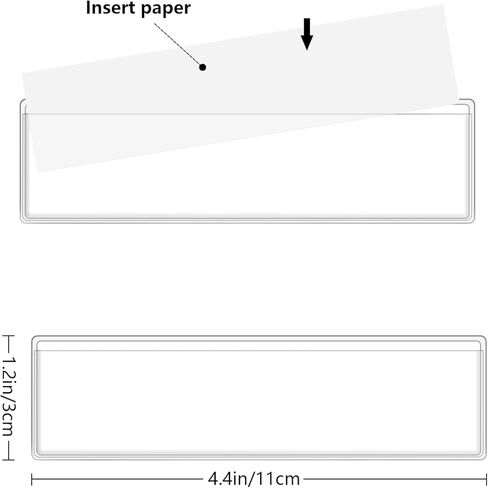 100 عبوة من حامل الملصقات الشفافة، علامة رف لاصقة، حامل جيوب مقاس 1.2 × 4.3 بوصة لرف الكتب، صندوق بريد الأعمال، السوبر ماركت، مكتبة المدرسة in Kuwait
