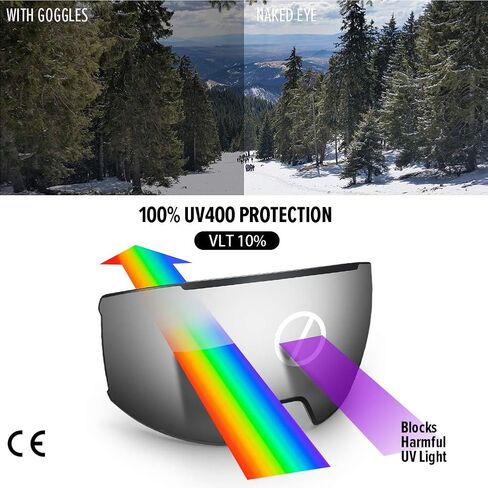 نظارات التزلج على الجليد نظارات الثلج OTG عدسات قابلة للتبديل مضادة للضباب in Kuwait
