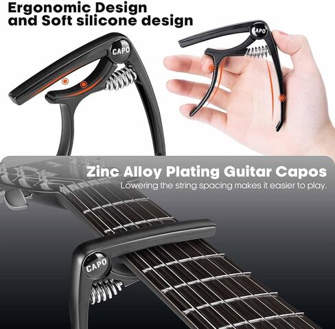 حوامل عرض الجيتار، 2 حامل جيتار قابل للطي على الأرض مع كابو جيتار، 2 حامل جيتار للجيتار الصوتي in Kuwait