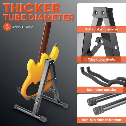 حوامل عرض الجيتار، 2 حامل جيتار قابل للطي على الأرض مع كابو جيتار، 2 حامل جيتار للجيتار الصوتي in Kuwait