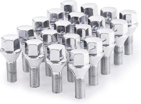 M12 x 1.25 Chrome Wheel Lug Bolts with 19mm Hex 26mm Shank Length, Conical Seat Lug Bolts Designed for Most Aftermarket Wheels, 20 PCS in Saudi Arabia