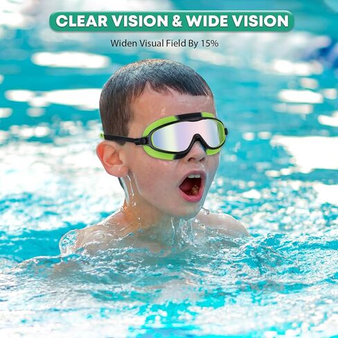 Portzon Wide View Swim Goggles, Unisex-Child Anti Fog Clear No Leaking Swimming Goggles in Saudi Arabia