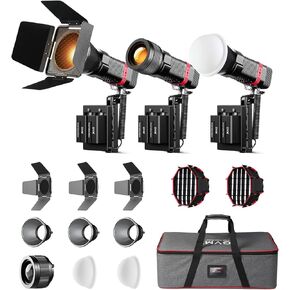 GVM PL60B 60W Video Light for COB Studio Lights, Portable Photography Lighting for Recording, Handheld Led Video Lighting, 2* Batteries, Spotlight for APP Control, Outdoor, 2700-6800K, 51800LUX/0.5M