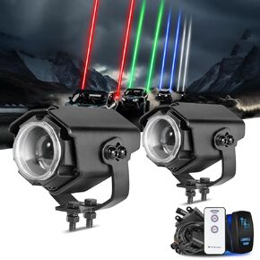 Whip Lights for Side by Side 2Pcs Whipless Whip Lights Pods with Switch & Remote RGB Chase Antenna LED Lighted Whip Kits for SXS ATV UTV Dune Buggy Can Am Polaris RZR Trucks Boat