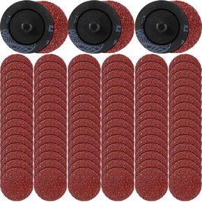 300 Pcs 2 Inch Sanding Discs 36 Grit Roll Lock Disc Sanding Pads Die Grinder Accessories for Surface Finish, Grinding Burrs Polishing Removing Rust