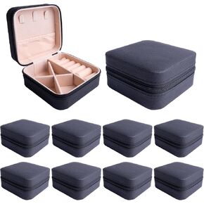 Framendino, 8 Pack Mini Travel Jewelry Box Small Jewelry Organizers Portable Display Storage Case White