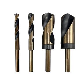 4341 High Speed Steel Black - Gold Small Shank Drills: Multiple Models, 12-10mm to 35-12.7mm, for Stainless Steel, Copper, Plastic, Wood & More