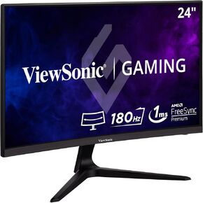 ViewSonic VX2418C 24 Inch 1080p 1ms 165Hz Curved Gaming Monitor with FreeSync Premium, Eye Care, HDMI and DisplayPort