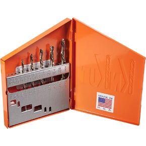 KnKut 5 Piece Left Hand Jobber Length Drill Bit Set