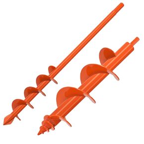 2Pack Auger Drill Bit for Planting, 1.6x16'' & 3x12'' Post Hole Digger, Spiral Garden Earth Auger Drill Bit for Fence Posts, Bulbs, Plants, Fits 3/8" Hex Drive Drill