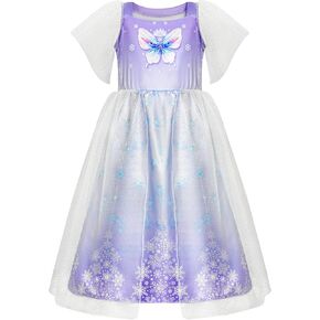 LQSZ Girls Princess Dress Nightgowns Toddler Pajama Dress Gown Princess Nightgown Puff Sleeves for Toddlers