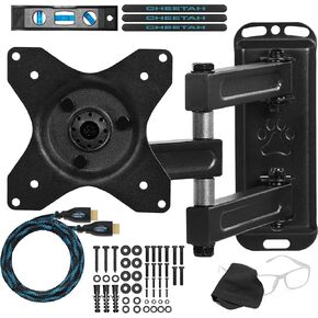 Cheetah Mounts ALAMB Articulating Arm TV and LCD Monitor Wall Mount, for 12 to 24" Displays up to 40 Lbs, includes a Twisted Veins 10 Foot HDMI cable