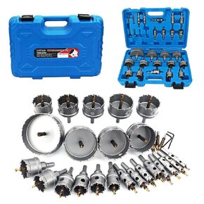 27PCS Hole Saw Kit with Drill Bits,33/64''to 3-15/16''Carbide Hole Saw Kit for Hard Metal,Alloy,Aluminum,Stainless Steel,Plastic,Iron