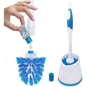 Lola Products Toilet Brush and Holder Set, Classic Version, Durable Bristles for Deep Cleaning, w/Compact Space Saving Storage Holder, 1 Pack