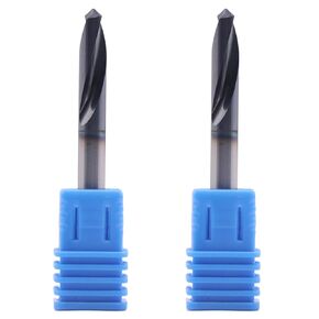 BestParts High Performance 2Pcs Solid Carbide Spotting Drill - AlTiN Coated, 120 Degree, 2 Flute, 1/4" Shank Diameter, 3/4" Flute Length, 2-1/2" Overall Length