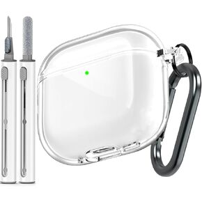 Pager Case Compatible with AirPods 4 Case Cover, Retro Beeper Pager Silicone Protective Cover Case for AirPods 4 2024, Carabiner Clip Included, Shock Resistant, Full Protection