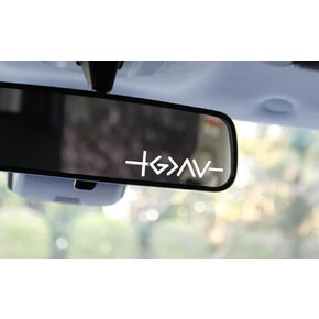 3X Trust in God Rearview Mirror Decal, Vanity Mirror Stickers, Rear View Mirror Sticker, Car Mirror Stickers (Trust in God White)