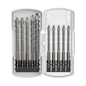CSOOM 10PCS Concrete Drill Bit Set, Multi-Tooth Masonry Drill Bit, Carbide Tipped, Hex Shank for Tile, Glass, Brick, Ceramics, Plastic and Wood
