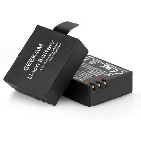Action Camera Battery, 2x1350mAh Rechargeable Battery for Sports Camera, Compatible for AKASO EK7000, WOLFANG GA100/GA200/GA300, Campark, Crosstour, Apeman, Victure, SJ4000