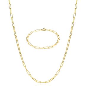 JIAHATE Link Necklace for Womens,Rectangle Oval Link Chain Necklace Choker Flat Paperclip Necklace Jewelry for Girls,Gold/Cable Necklace