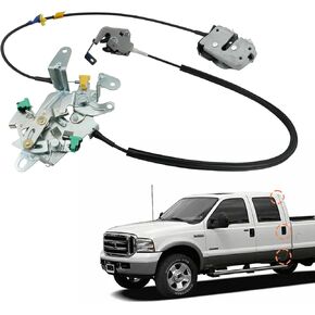 Rear Door Lock Latch with Cable, Left Driver Side, Compatible with 1999-2007 Ford F250 F350 F450 F550 Super Duty, Replaces 6C3Z-28264A01-A, 6C3Z28264A01A