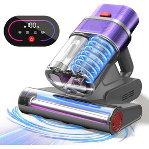 Mattress Vacuum Cleaner with Dust Smart Sensor, 16Kpa Suction Bed Vacuum Cleaner with UV Light&High Heating，HEPA Filter 45000Rpm Rotation 55000Hz Ultrasonic High Frequency Tapping Handheld Vacuums