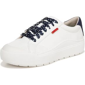 Dr. Scholl's Shoes Womens Time Off Sneaker White/Blue/Red 8 M