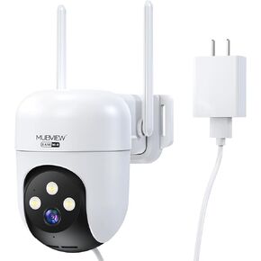MUBVIEW Security Camera, 2K Wired Outdoor Camera with 360° Coverage, Night Vision, Motion Tracking, 2-Way Talk, IP66, 5G/2.4G WiFi, AI Detection, Local & Cloud Storage, Home Security Camera, 1-Pack