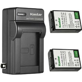 Kastar 1-Pack Battery and AC Wall Charger Replacement for Nikon EN-EL25 ENEL25 EN-EL25a 4241 Battery, Nikon MH-32 Charger and Nikon Z Series, Nikon Z50 Z 50, Nikon Z FC Mirrorless Digital Camera