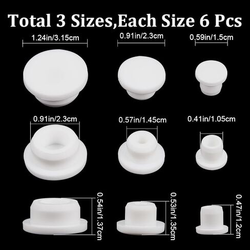 GORGECRAFT 30PCS 5 Sizes White Silicone Bottle Stopper Replacement Rubber Tube Plug 9/10/ 12/13.5/ 15mm Salt and Pepper Shakers Stopper Soft Reusable End Covers for Bottles Pipes Flower Pots in Saudi Arabia