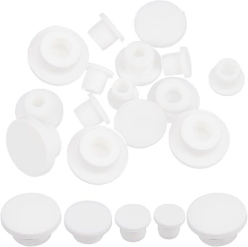 GORGECRAFT 30PCS 5 Sizes White Silicone Bottle Stopper Replacement Rubber Tube Plug 9/10/ 12/13.5/ 15mm Salt and Pepper Shakers Stopper Soft Reusable End Covers for Bottles Pipes Flower Pots in Saudi Arabia
