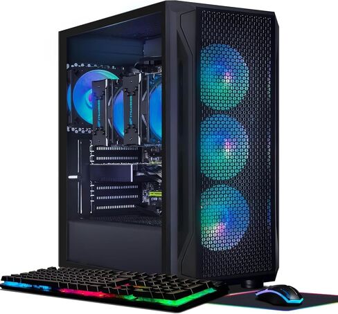 STGAubron Gaming PC, Radeon RX 5600 XT 6G GDDR6, Intel Core i7 up to 3.9G, 16G RAM, 1T SSD, 600M WiFi, BT 5.0, RGB Fan x 6, RGB BT Sound Bar, Windows 10 Home, White in Saudi Arabia