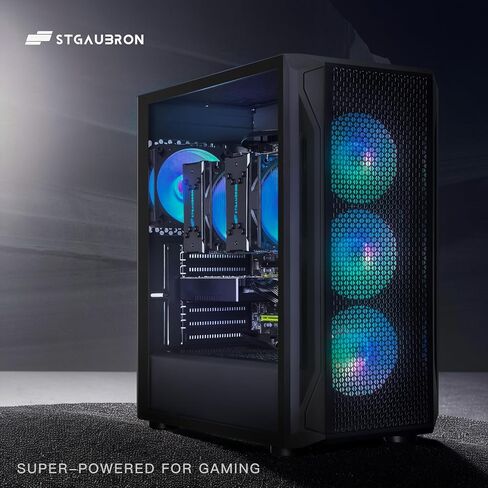 STGAubron Gaming PC, Radeon RX 5600 XT 6G GDDR6, Intel Core i7 up to 3.9G, 16G RAM, 1T SSD, 600M WiFi, BT 5.0, RGB Fan x 6, RGB BT Sound Bar, Windows 10 Home, White in Saudi Arabia