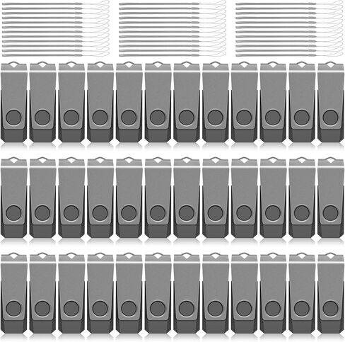 AGECASH 8GB USB Flash Drive Bulk USB Drive 20 Pack USB 2.0 Thumb Drive Memory Stick Pendrive Zip Drive USB Key with 20PCS Lanyard, Swivel Jump Drive 8 GB for Back to School, Office, Project (Gray) in Saudi Arabia
