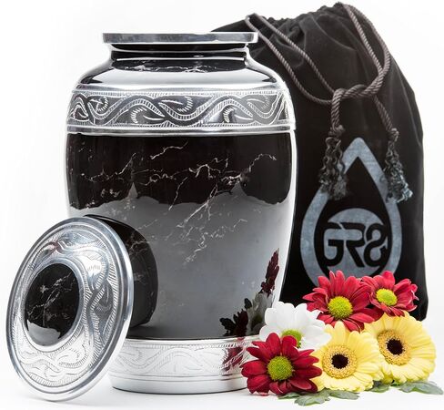 GR8 Large Blue Marble Finish Cremation Urn - Beautiful Decorative Urn for Ashes - Durable Recycled Aluminum Urn - an Elegant Handcrafted Memorial - Securely Packaged in Saudi Arabia