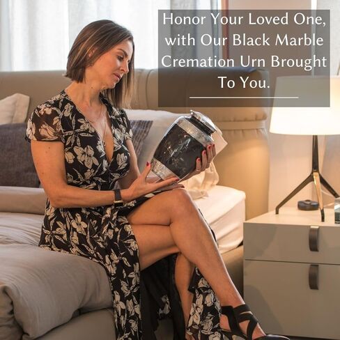 GR8 Large Blue Marble Finish Cremation Urn - Beautiful Decorative Urn for Ashes - Durable Recycled Aluminum Urn - an Elegant Handcrafted Memorial - Securely Packaged in Saudi Arabia