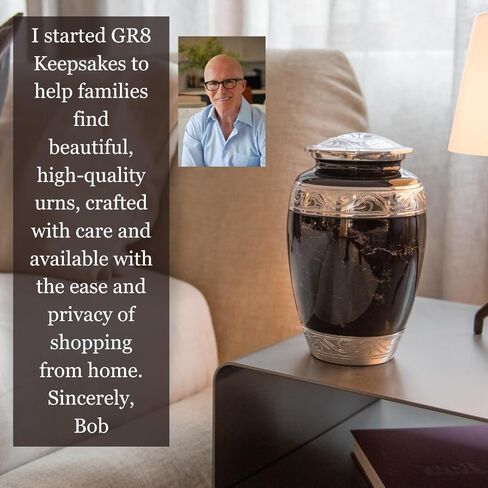 GR8 Large Blue Marble Finish Cremation Urn - Beautiful Decorative Urn for Ashes - Durable Recycled Aluminum Urn - an Elegant Handcrafted Memorial - Securely Packaged in Saudi Arabia