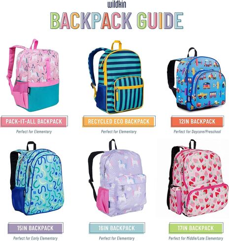 Wildkin 16-Inch Kids Backpack for Boys & Girls, Perfect for Elementary School Backpack, Features Padded Back & Adjustable Strap, Ideal Size for School & Travel Backpacks (Transportation) in Kuwait