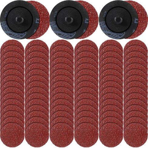 300 PCS 2 بوصة أقراص رمل 36 منصات صقل قفل لفة القفل يموت إكسسوارات طاحونة للتشطيب السطحي ، وتلميع الطحن تلميع الصدأ in Kuwait