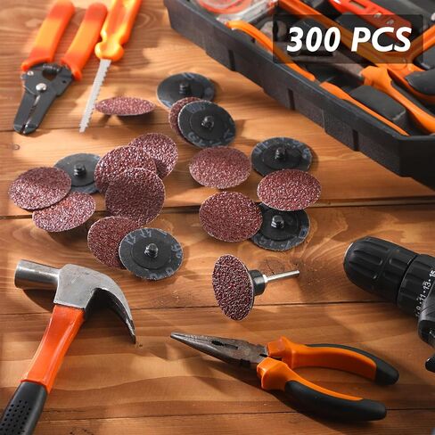 300 PCS 2 بوصة أقراص رمل 36 منصات صقل قفل لفة القفل يموت إكسسوارات طاحونة للتشطيب السطحي ، وتلميع الطحن تلميع الصدأ in Kuwait