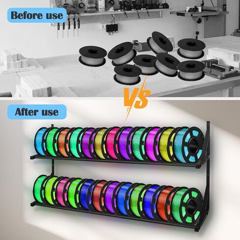 3D Printer Filament Storage Rack - Filament Spool Heavy Duty Wall Bracket Filament Storage Shelves for 3D Printer Rolling Filaments ABS/PLA/TPU/Nylon Accessories Holders （Shelf Only） in Kuwait