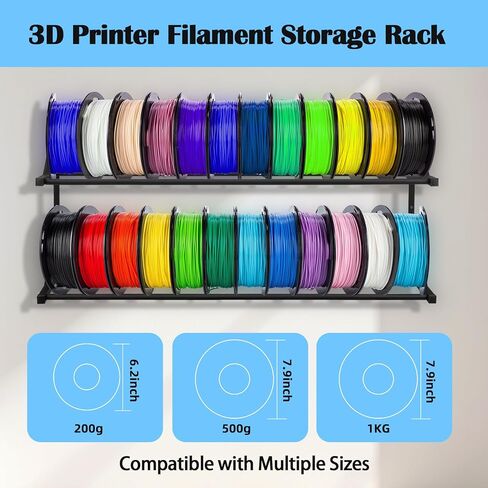 3D Printer Filament Storage Rack - Filament Spool Heavy Duty Wall Bracket Filament Storage Shelves for 3D Printer Rolling Filaments ABS/PLA/TPU/Nylon Accessories Holders （Shelf Only） in Kuwait