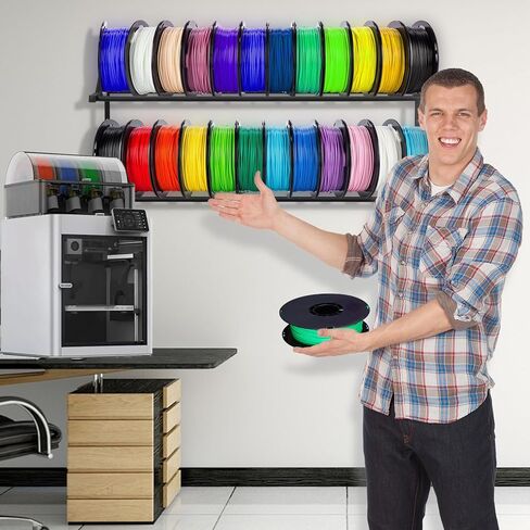 3D Printer Filament Storage Rack - Filament Spool Heavy Duty Wall Bracket Filament Storage Shelves for 3D Printer Rolling Filaments ABS/PLA/TPU/Nylon Accessories Holders （Shelf Only） in Kuwait