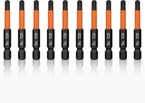 Impact Hex Drill Bit Set Hex Head Allen Wrench Bits Tamper Resistant Star Bits Set, 1/4" Hex Shank, S2 Steel with Magnetic and Storage Box, 10PCS in Kuwait