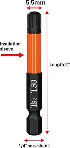 Impact Hex Drill Bit Set Hex Head Allen Wrench Bits Tamper Resistant Star Bits Set, 1/4" Hex Shank, S2 Steel with Magnetic and Storage Box, 10PCS in Kuwait