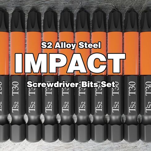 Impact Hex Drill Bit Set Hex Head Allen Wrench Bits Tamper Resistant Star Bits Set, 1/4" Hex Shank, S2 Steel with Magnetic and Storage Box, 10PCS in Kuwait