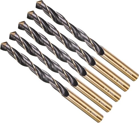 بتات الحفر المعدنية (9 ملم) 5pcs ، 4341 الصلب عالي السرعة ساق مستقيمة 118 ° أسود وذهبي للمعادن البلاستيكية الخشبية النحاسية المتوسطة الصلبة المتوسطة in Kuwait