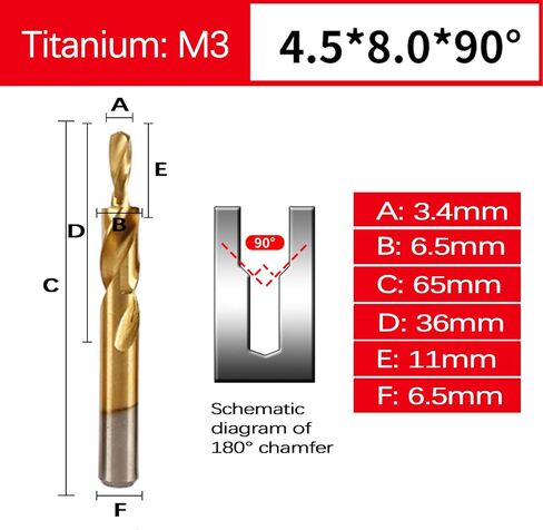2 خطوة الحفر بتات M3-M12 المسمار Counterbore Twist Drillink للحفر غير القابل للصدأ والتشجيع （M10 180 °） in Saudi Arabia