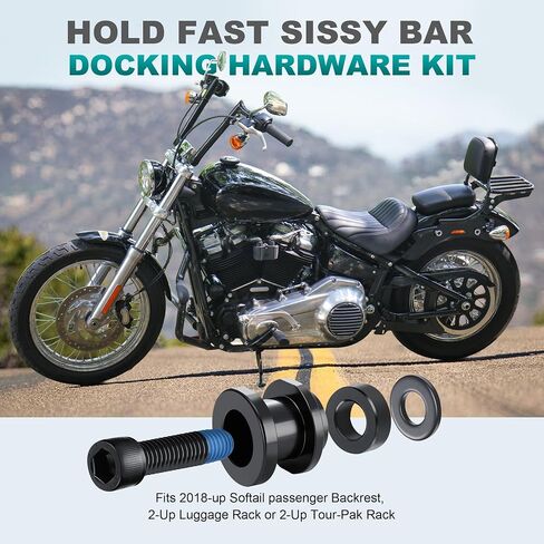 MoKitDora Hold Fast Sissy Bar Docking Hardware Kit for Harley 2018-later Softail Fat Boy FLFB, FLFBS, FXBR FXBRS FLDE, FLHC, FLHCS, Slim FLSL, FXBB, FXFBS, FLSB, FXLR, FXLRS and FXST Models, Black in Saudi Arabia
